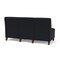 Lesro Siena Lounge Reception Armless 3 Seat Tandem Seating No Center Arms, Walnut, MD Black Upholstery SN3102 - alternate 3